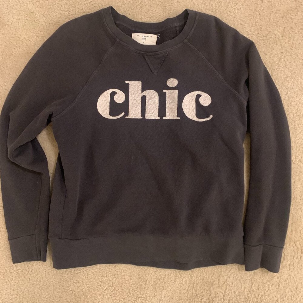 Anthropologie Charcoal Gray Crewneck Sweatshirt